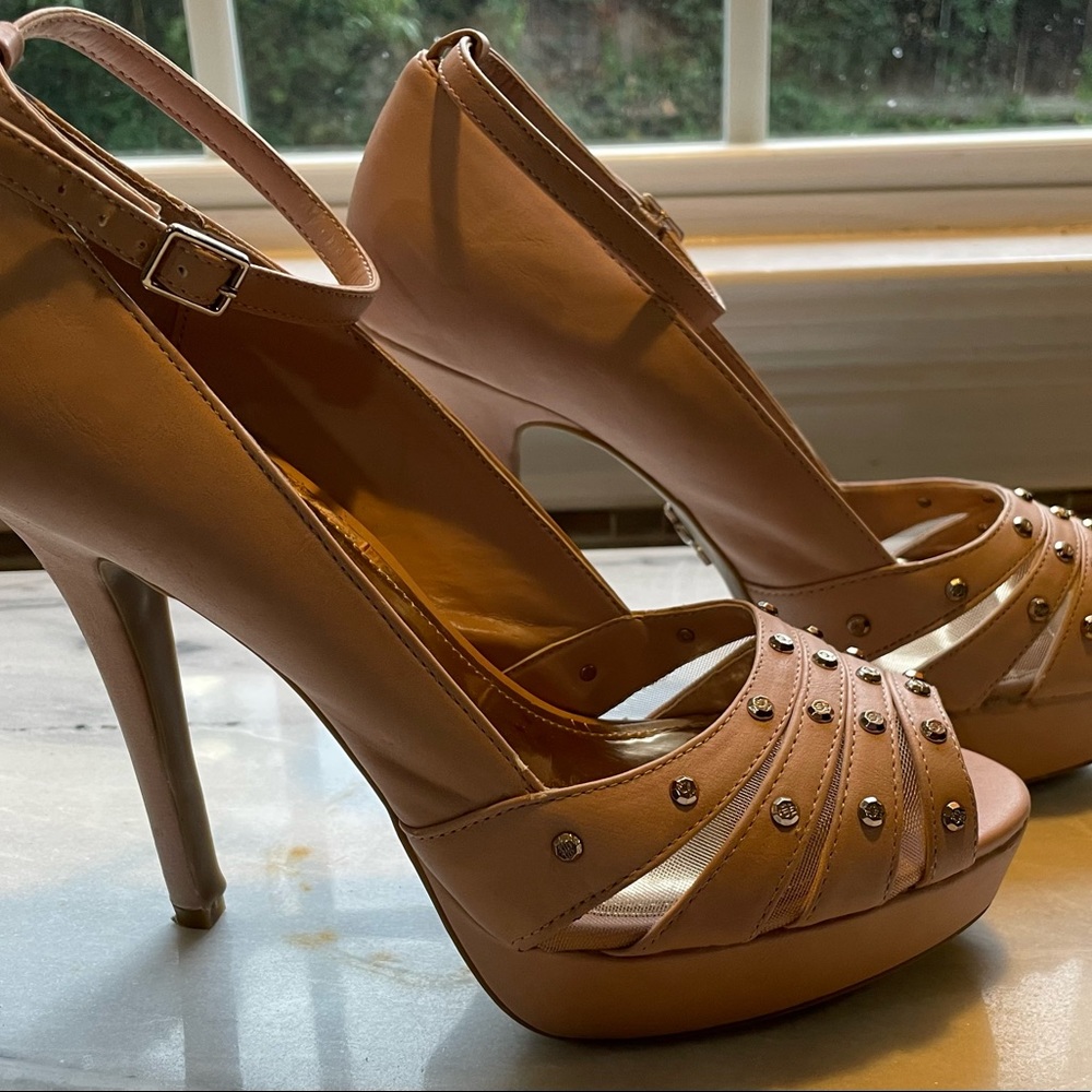 JLO Blush Color Open Toe Heels